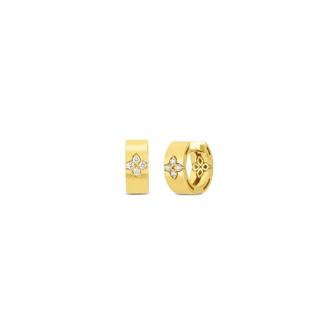 Love In Verona 18K Yellow Gold Diamond Accent Small Hoop Earrings