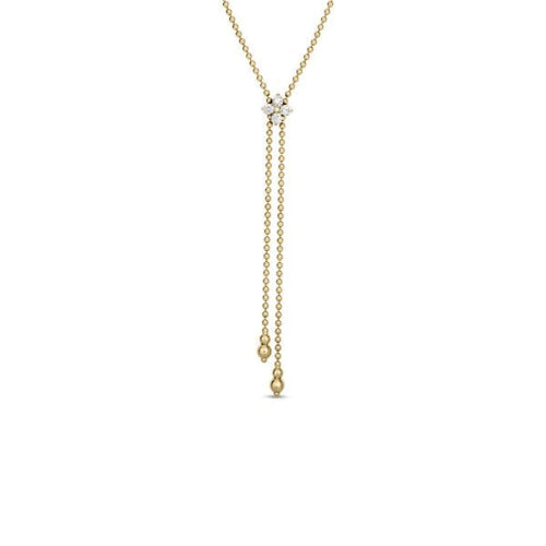 Roberto Coin Jewelry - Love In Verona 18K Yellow Gold Diamond Flower Lariat Necklace | Manfredi Jewels