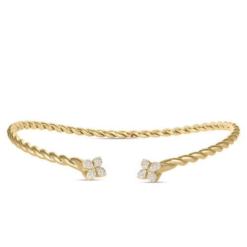 Roberto Coin Jewelry - Love In Verona 18K Yellow Gold Diamond Twist Collar Necklace | Manfredi Jewels