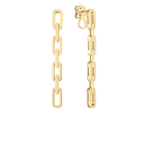 Roberto Coin Jewelry - Navarra 18K Yellow Gold 4 Link Drop Earrings | Manfredi Jewels