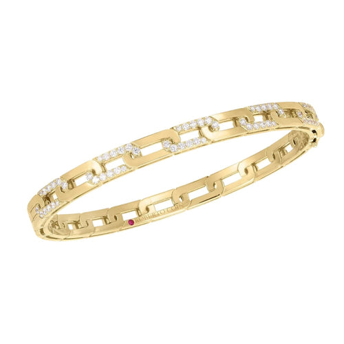 Roberto Coin Jewelry - Navarra 18K Yellow Gold Diamond Bangle Bracelet | Manfredi Jewels