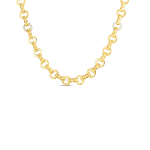 Roberto Coin Jewelry - Obelisco 18K Yellow Gold Diamond Accent Necklace | Manfredi Jewels