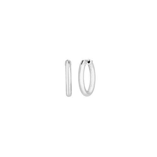 Roberto Coin Jewelry - Perfect 18K White Gold Classic Oval Hoop Earrings | Manfredi Jewels