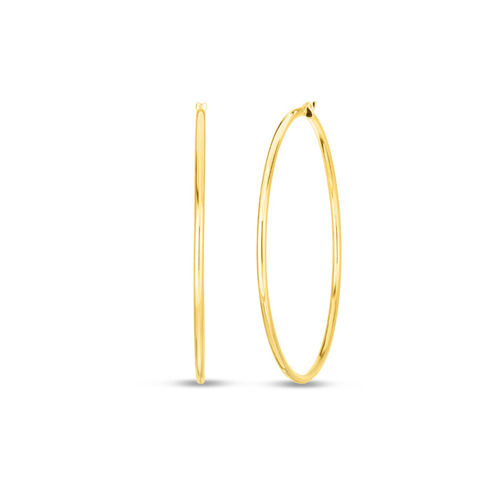 Roberto Coin Jewelry - Perfect 18K Yellow Gold Large Thin Hoop Earrings | Manfredi Jewels