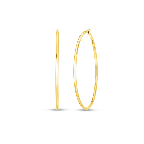 Roberto Coin Jewelry - Perfect 18K Yellow Gold Large Thin Hoop Earrings | Manfredi Jewels