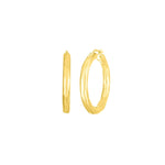 Roberto Coin Jewelry - Perfect 18K Yellow Gold Medium Faceted Thick Hoop Earrings | Manfredi Jewels