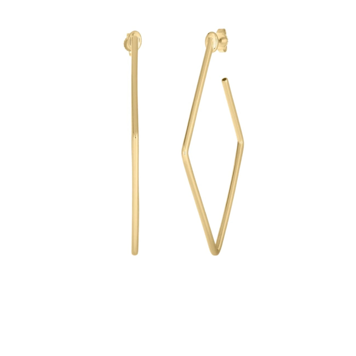 Roberto Coin Jewelry - Perfect 18K Yellow Gold Square Hoop Earrings | Manfredi Jewels