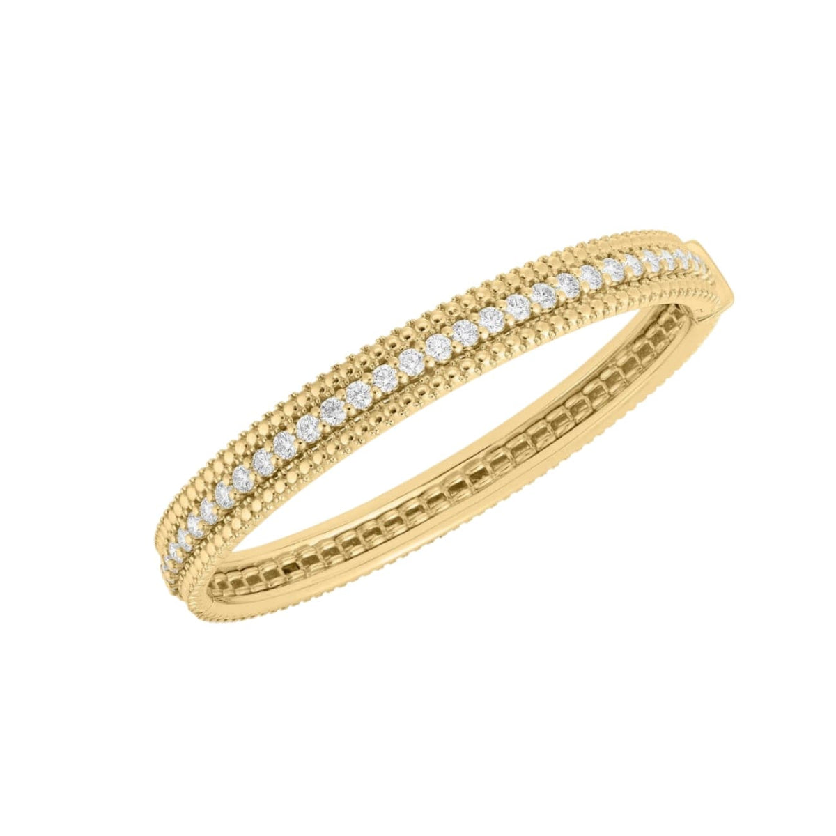 Roberto Coin Jewelry - Siena 18K Yellow Gold One Row Diamond Bangle Bracelet | Manfredi Jewels