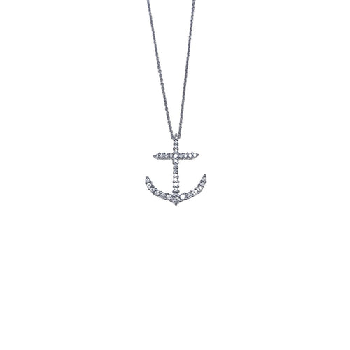 Roberto Coin Jewelry - Tin Treasures 18K White Gold Sea of Life Anchor Necklace | Manfredi Jewels
