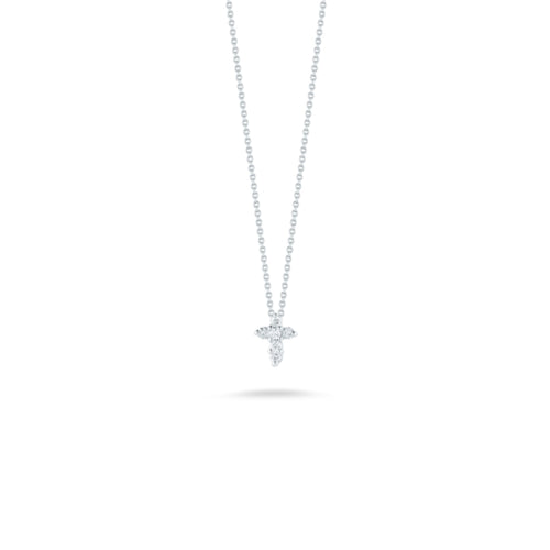 Roberto Coin Jewelry - Tiny Treasures 18K White Gold Baby Cross Diamond Necklace | Manfredi Jewels