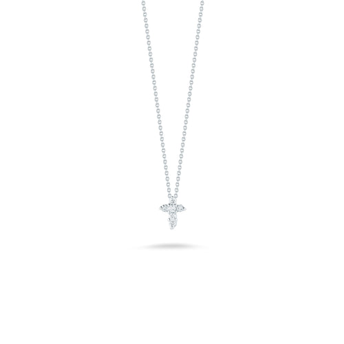 Roberto Coin Jewelry - Tiny Treasures 18K White Gold Baby Cross Diamond Necklace | Manfredi Jewels