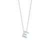 Roberto Coin Jewelry - Tiny Treasures 18K White Gold Diamond Love Letter “E” Necklace | Manfredi Jewels