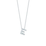 Roberto Coin Jewelry - Tiny Treasures 18K White Gold Diamond Love Letter “E” Necklace | Manfredi Jewels