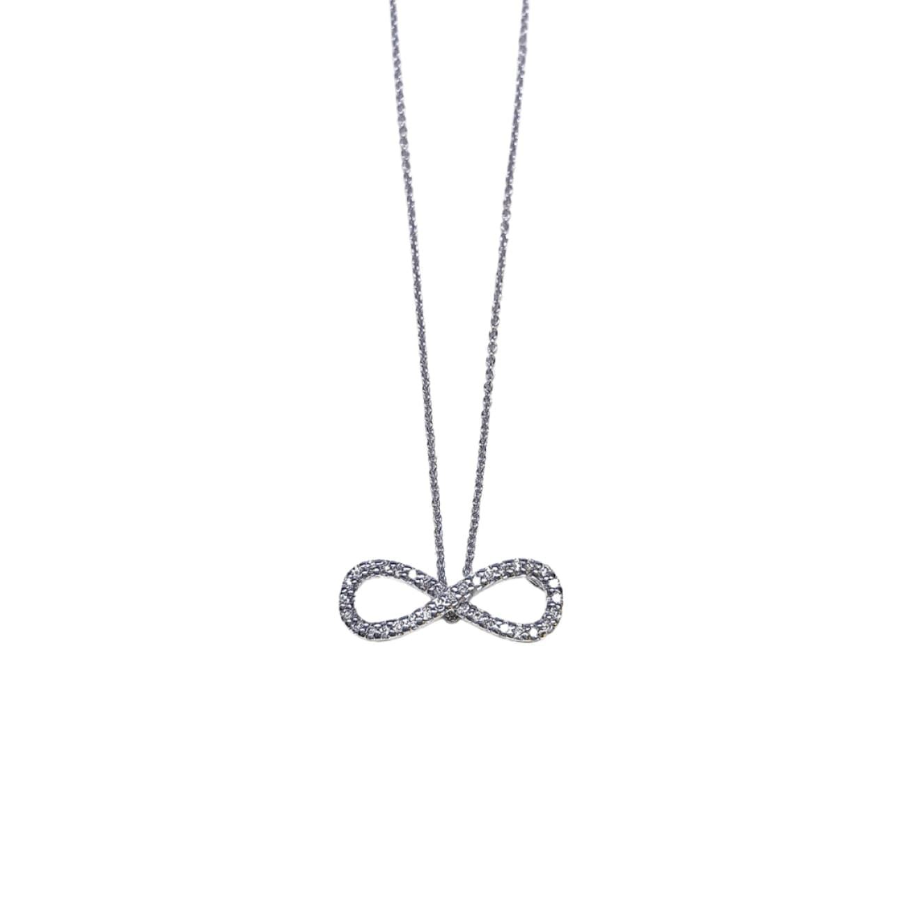 White Gold Infinity Necklace Roberto Coin Tiny Treasures 18k White