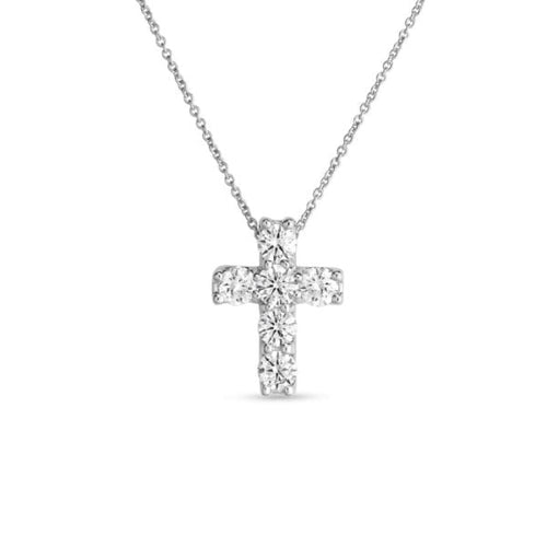 Roberto Coin Jewelry - Princess Flower 18K White Gold Diamond Pavè Necklace | Manfredi Jewels