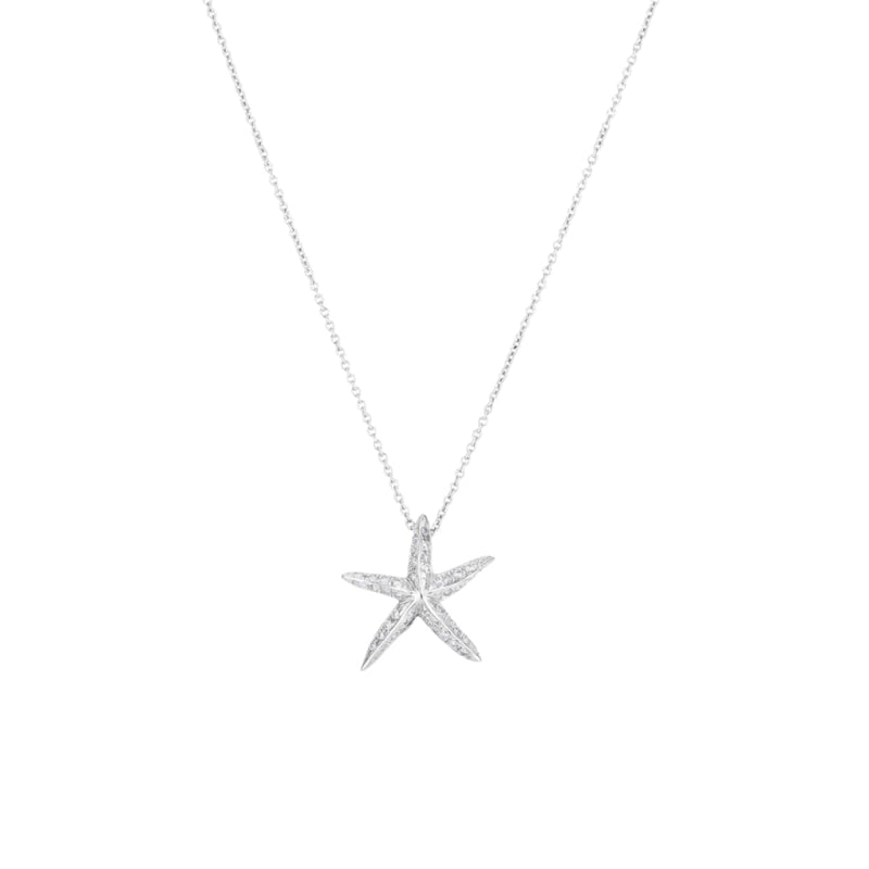 Roberto Coin Jewelry - Tiny Treasures 18K White Gold Starfish Diamond Necklace | Manfredi Jewels