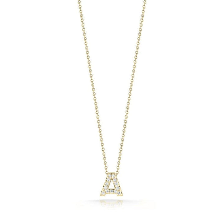 Roberto Coin Jewelry - Tiny Treasures 18K Yellow Gold Diamond Love Letter “A” Necklace | Manfredi Jewels