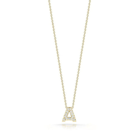 Tiny Treasures 18K Yellow Gold Diamond Love Letter “A” Necklace