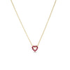 Roberto Coin Jewelry - Tiny Treasures 18K Yellow Gold Ruby & Diamond Reversible Heart Necklace | Manfredi Jewels