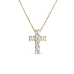 Roberto Coin Jewelry - Tiny Treasures 18K Yellow Gold Square Diamond Cross Necklace | Manfredi Jewels