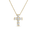 Roberto Coin Jewelry - Tiny Treasures 18K Yellow Gold Square Diamond Cross Necklace | Manfredi Jewels