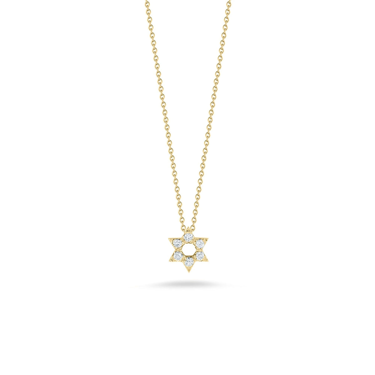 Roberto Coin Jewelry - Tiny Treasures 18K Yellow Gold Star of David Diamond Necklace | Manfredi Jewels