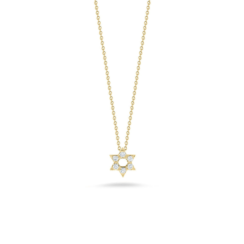 Roberto Coin Jewelry - Tiny Treasures 18K Yellow Gold Star of David Diamond Necklace | Manfredi Jewels
