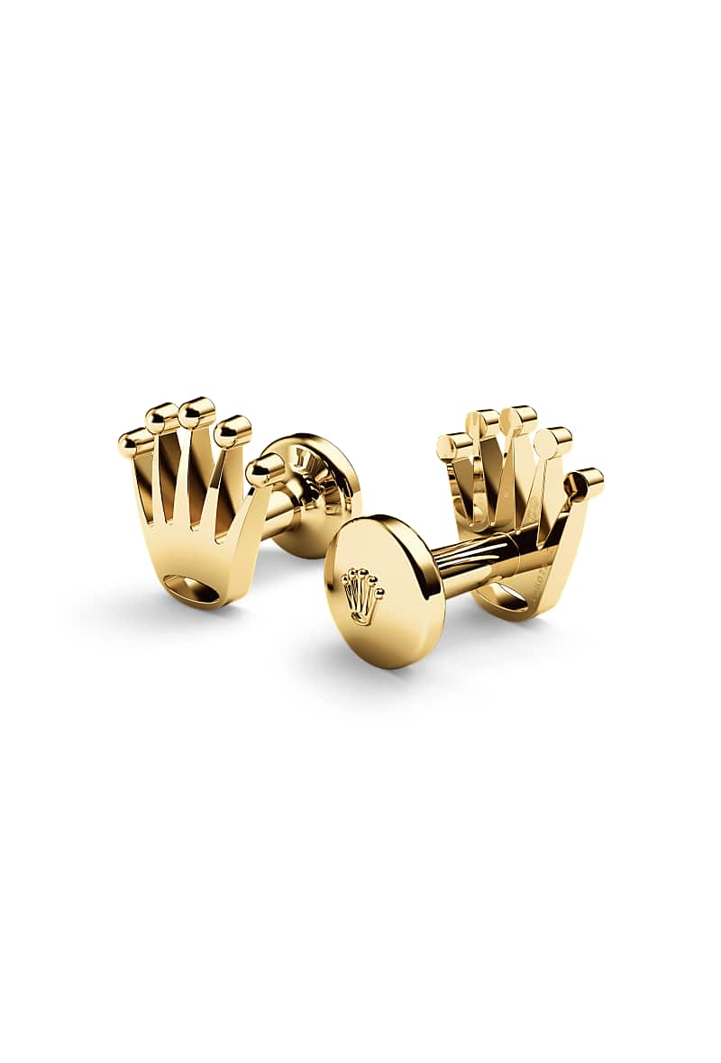 Rolex ‘Crown’ cufflinks in Yellow gold, A1018 at Razny Jewelers