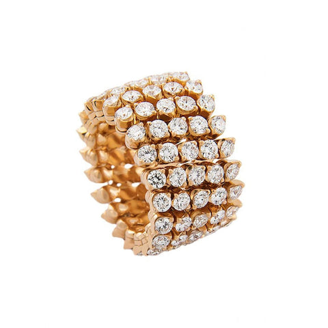 18K Rose Gold Serafino Stretch Diamond Ring Bracelet