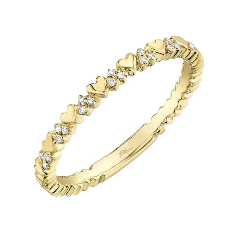 0.05Ct Diamond 14K Yellow Gold Heart Ring