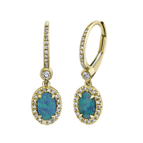 Shy Creation Jewelry - 0.23CT DIAMOND & 0.67CT OPAL EARRING | Manfredi Jewels