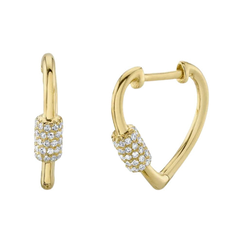 Shy Creation Jewelry - 0.24Ct Diamond Heart 14K Yellow Gold Earring | Manfredi Jewels