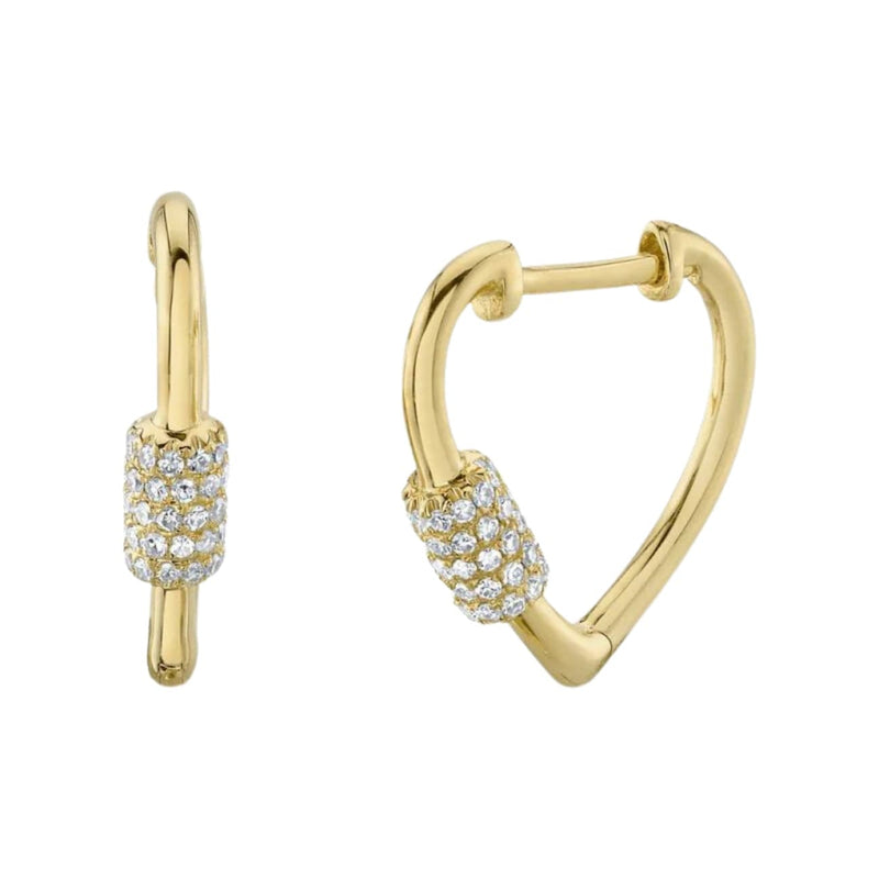 Shy Creation Jewelry - 0.24Ct Diamond Heart 14K Yellow Gold Earring | Manfredi Jewels