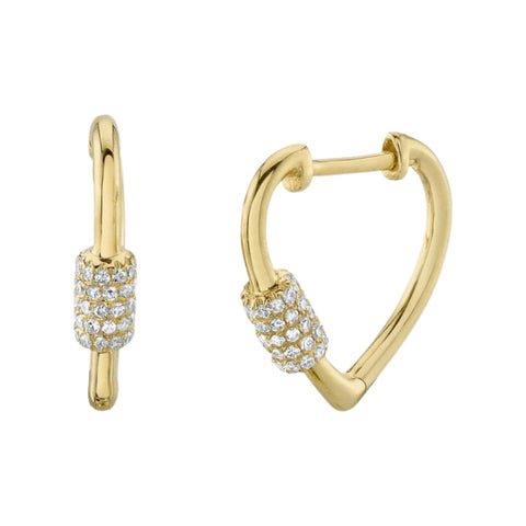 0.24Ct Diamond Heart 14K Yellow Gold Earring