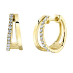 Shy Creation Jewelry - 0.28Ct Diamond 14K Yellow Gold Hoop Earring | Manfredi Jewels