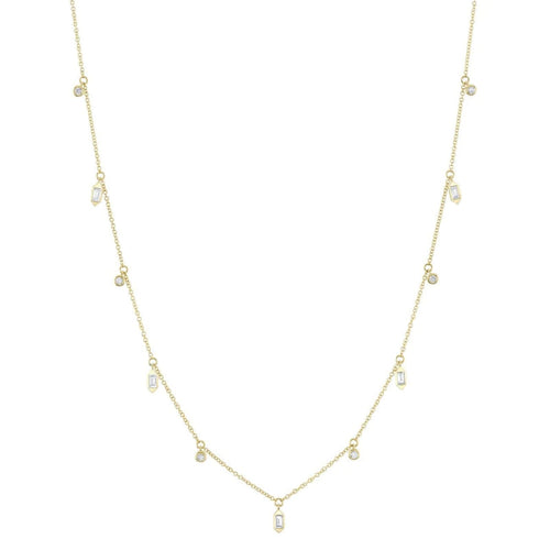 Shy Creation Jewelry - 0.38Ct Diamond Baguette Bezel Necklace | Manfredi Jewels