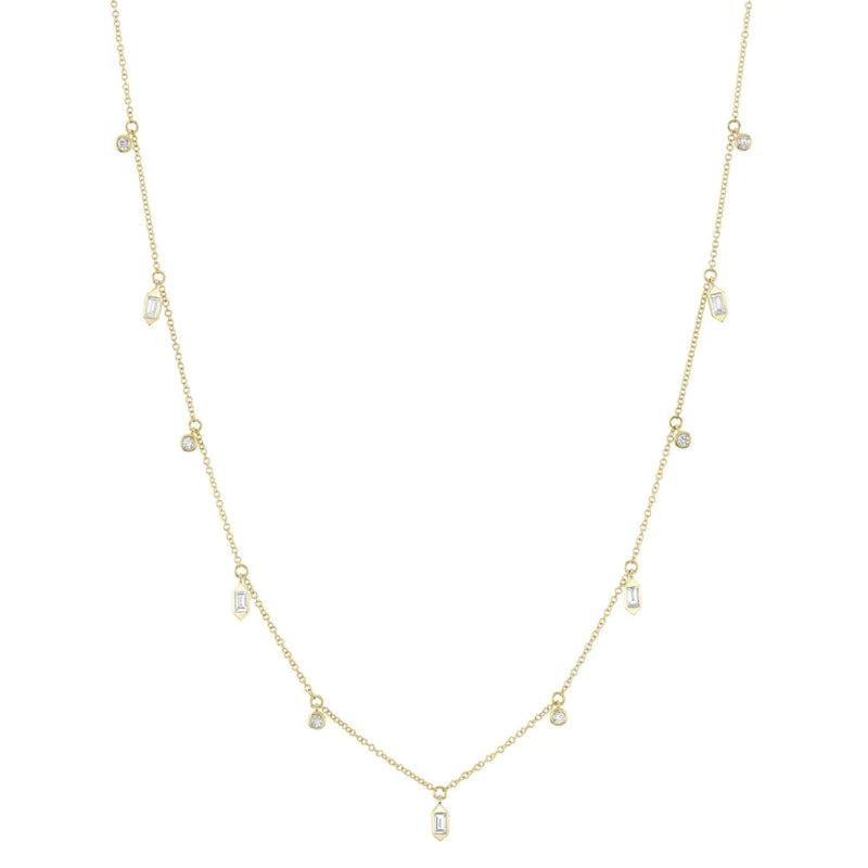 Shy Creation Jewelry - 0.38Ct Diamond Baguette Bezel Necklace | Manfredi Jewels