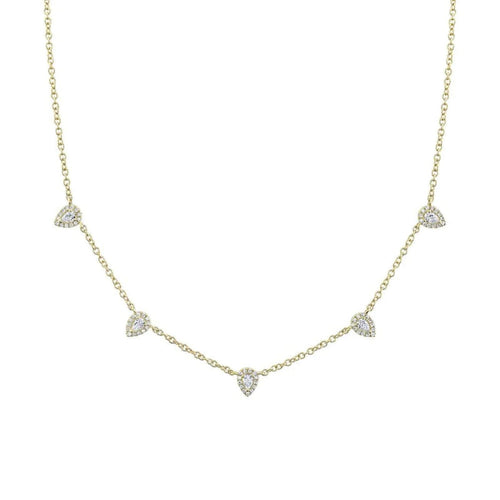 Shy Creation Jewelry - 0.54Ct Diamond 14K Yellow Gold Necklace | Manfredi Jewels