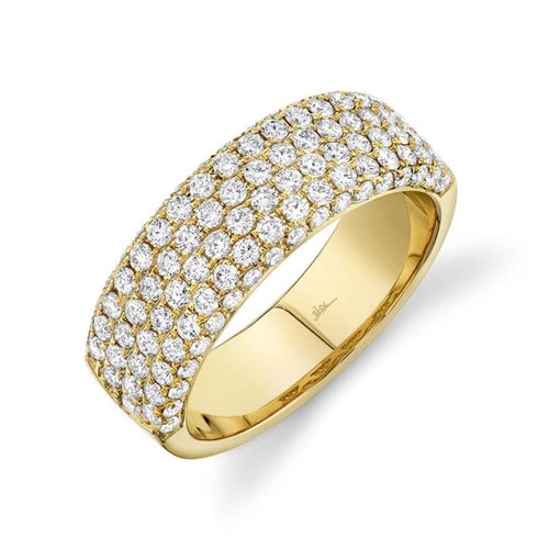 Shy Creation Jewelry - 1.32Ct 14K Yellow Gold Diamond Lady’S Pave Band | Manfredi Jewels