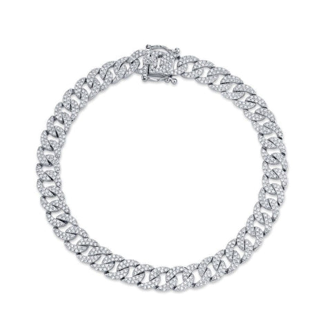 1.69Ct White Gold Pave Link Bracelet