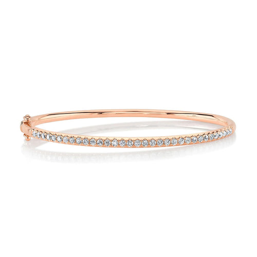 Shy Creation Jewelry - 14K Rose Gold 0.88 ct Diamond Bangle Bracelet | Manfredi Jewels
