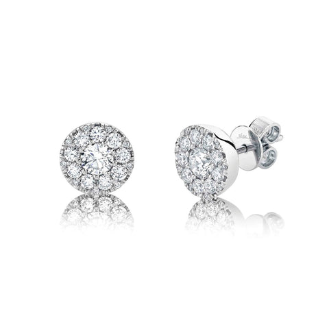 14K White Gold 0.24ct Diamond Cluster Earring