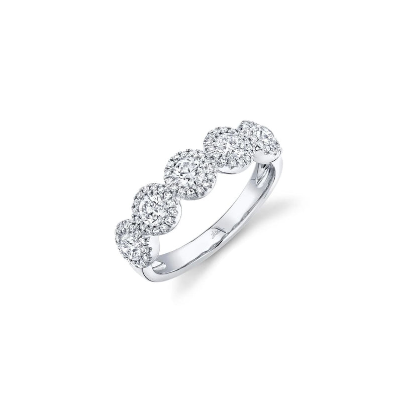 Shy Creation Jewelry - 14K White Gold 1.00ct Center Diamond Band | Manfredi Jewels