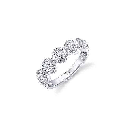 14K White Gold 1.00ct Center Diamond Band