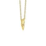 Shy Creation Jewelry - 14K Yellow Gold 0.02ct Diamond Bezel Ribbed Heart Necklace | Manfredi Jewels