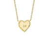 Shy Creation Jewelry - 14K Yellow Gold 0.02ct Diamond Bezel Ribbed Heart Necklace | Manfredi Jewels