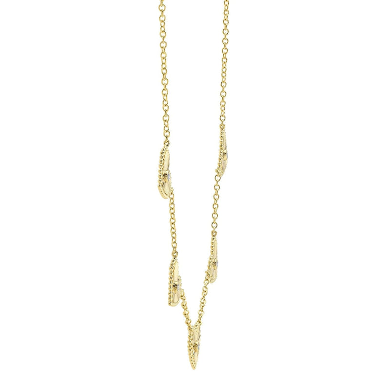 Shy Creation Jewelry - 14K Yellow Gold 0.09ct Diamond Bezel Heart Necklace | Manfredi Jewels