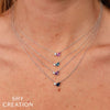 Shy Creation Jewelry - 14K Yellow Gold 0.11ct Diamond & 0.45ct Pink Sapphire Pear Necklace | Manfredi Jewels