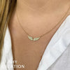Shy Creation Jewelry - 14K Yellow Gold 0.18ct Diamond Angel Wings Necklace | Manfredi Jewels