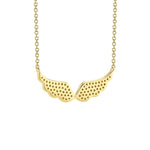 Shy Creation Jewelry - 14K Yellow Gold 0.18ct Diamond Angel Wings Necklace | Manfredi Jewels